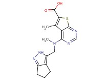 5-methyl-4-[methyl(2,4,5,6-tetrahydrocyclopenta[c]pyrazol-3-ylmethyl)amino]thieno[2,3-d]pyrimidine-6-carboxylic acid