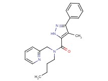 N-butyl-4-methyl-3-phenyl-N-(pyridin-2-ylmethyl)-1H-pyrazole-5-carboxamide