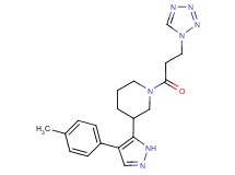 3-[4-(4-methylphenyl)-1H-pyrazol-5-yl]-1-[3-(1H-tetrazol-1-yl)propanoyl]piperidine