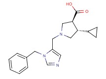 (3S*,4S*)-1-[(1-benzyl-1H-imidazol-5-yl)methyl]-4-cyclopropylpyrrolidine-3-carboxylic acid