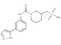 3-[(methylsulfonyl)methyl]-N-[3-(1H-pyrazol-5-yl)phenyl]piperidine-1-carboxamide