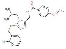N-({5-[(2-chlorobenzyl)thio]-4-isobutyl-4H-1,2,4-triazol-3-yl}methyl)-4-methoxybenzamide