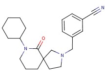 3-[(7-cyclohexyl-6-oxo-2,7-diazaspiro[4.5]dec-2-yl)methyl]benzonitrile