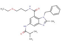1-benzyl-N-(3-ethoxypropyl)-5-(isobutyrylamino)-2-methyl-1H-benzimidazole-7-carboxamide