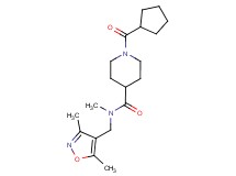 1-(cyclopentylcarbonyl)-N-[(3,5-dimethyl-4-isoxazolyl)methyl]-N-methyl-4-piperidinecarboxamide