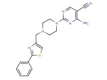 4-amino-2-{4-[(2-phenyl-1,3-thiazol-4-yl)methyl]piperazin-1-yl}pyrimidine-5-carbonitrile