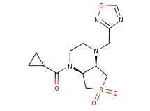 (4aR*,7aS*)-1-(cyclopropylcarbonyl)-4-(1,2,4-oxadiazol-3-ylmethyl)octahydrothieno[3,4-b]pyrazine 6,6-dioxide
