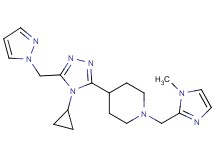 4-[4-cyclopropyl-5-(1H-pyrazol-1-ylmethyl)-4H-1,2,4-triazol-3-yl]-1-[(1-methyl-1H-imidazol-2-yl)methyl]piperidine