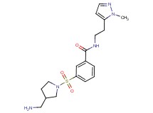 3-{[3-(aminomethyl)pyrrolidin-1-yl]sulfonyl}-N-[2-(1-methyl-1H-pyrazol-5-yl)ethyl]benzamide