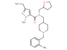 3-ethyl-1-methyl-N-{[1-(2-methylbenzyl)-4-piperidinyl]methyl}-N-(tetrahydro-2-furanylmethyl)-1H-pyrazole-5-carboxamide