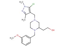 2-[4-[(5-chloro-1,3-dimethyl-1H-pyrazol-4-yl)methyl]-1-(3-methoxybenzyl)-2-piperazinyl]ethanol