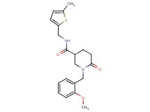 1-(2-methoxybenzyl)-N-[(5-methyl-2-thienyl)methyl]-6-oxo-3-piperidinecarboxamide