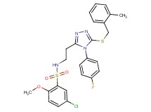 5-chloro-N-(2-{4-(4-fluorophenyl)-5-[(2-methylbenzyl)thio]-4H-1,2,4-triazol-3-yl}ethyl)-2-methoxybenzenesulfonamide