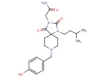 2-[8-(4-hydroxybenzyl)-1-(3-methylbutyl)-2,4-dioxo-1,3,8-triazaspiro[4.5]dec-3-yl]acetamide