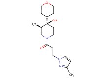 (3R*,4R*)-3-methyl-1-[3-(3-methyl-1H-pyrazol-1-yl)propanoyl]-4-(tetrahydro-2H-pyran-4-yl)-4-piperidinol