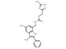 N-[(3,5-dimethyl-2-phenyl-1H-indol-7-yl)methyl]-3-(5-methyl-1H-1,2,4-triazol-3-yl)propanamide
