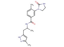 4-methyl-N-[1-methyl-2-(3-methyl-1H-pyrazol-5-yl)ethyl]-3-(2-oxo-1-imidazolidinyl)benzamide
