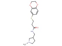 3-(2,3-dihydro-1,4-benzodioxin-6-ylthio)-N-[(1-methylpyrrolidin-3-yl)methyl]propanamide