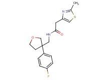 N-{[3-(4-fluorophenyl)tetrahydrofuran-3-yl]methyl}-2-(2-methyl-1,3-thiazol-4-yl)acetamide