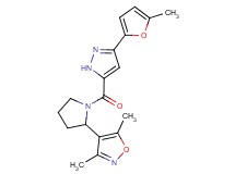 3,5-dimethyl-4-(1-{[3-(5-methyl-2-furyl)-1H-pyrazol-5-yl]carbonyl}-2-pyrrolidinyl)isoxazole