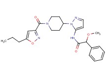 2-methoxy-2-phenyl-N-(1-{1-[(5-propyl-3-isoxazolyl)carbonyl]-4-piperidinyl}-1H-pyrazol-5-yl)acetamide