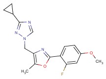 3-cyclopropyl-1-{[2-(2-fluoro-4-methoxyphenyl)-5-methyl-1,3-oxazol-4-yl]methyl}-1H-1,2,4-triazole