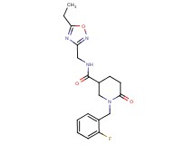 N-[(5-ethyl-1,2,4-oxadiazol-3-yl)methyl]-1-(2-fluorobenzyl)-6-oxo-3-piperidinecarboxamide