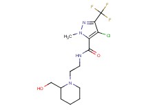 4-chloro-N-{2-[2-(hydroxymethyl)piperidin-1-yl]ethyl}-1-methyl-3-(trifluoromethyl)-1H-pyrazole-5-carboxamide