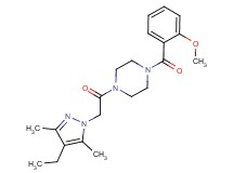 1-[(4-ethyl-3,5-dimethyl-1H-pyrazol-1-yl)acetyl]-4-(2-methoxybenzoyl)piperazine