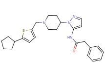 N-(1-{1-[(5-cyclopentyl-2-thienyl)methyl]-4-piperidinyl}-1H-pyrazol-5-yl)-2-phenylacetamide