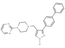 2-(4-{[3-(4-biphenylyl)-1H-pyrazol-4-yl]methyl}-1-piperazinyl)pyrimidine