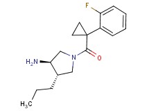(3R*,4S*)-1-{[1-(2-fluorophenyl)cyclopropyl]carbonyl}-4-propylpyrrolidin-3-amine