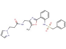 N-[(2-{2-[(benzylsulfonyl)amino]phenyl}-5-methyl-1,3-oxazol-4-yl)methyl]-3-(1H-pyrazol-1-yl)propanamide