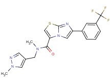 N-methyl-N-[(1-methyl-1H-pyrazol-4-yl)methyl]-6-[3-(trifluoromethyl)phenyl]imidazo[2,1-b][1,3]thiazole-3-carboxamide