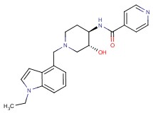 N-{(3R*,4R*)-1-[(1-ethyl-1H-indol-4-yl)methyl]-3-hydroxypiperidin-4-yl}isonicotinamide