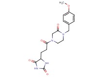 5-{3-[4-(4-methoxybenzyl)-3-oxo-1-piperazinyl]-3-oxopropyl}-2,4-imidazolidinedione