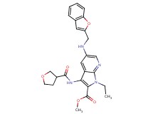 methyl 5-[(1-benzofuran-2-ylmethyl)amino]-1-ethyl-3-[(tetrahydro-3-furanylcarbonyl)amino]-1H-pyrrolo[2,3-b]pyridine-2-carboxylate