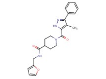 N-(2-furylmethyl)-1-[(4-methyl-3-phenyl-1H-pyrazol-5-yl)carbonyl]piperidine-4-carboxamide