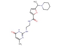 N-{2-[(4-methyl-6-oxo-1,6-dihydropyrimidin-2-yl)amino]ethyl}-5-(1-piperidin-1-ylethyl)-2-furamide