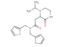 N-(2-furylmethyl)-2-(1-isopropyl-3-oxopiperazin-2-yl)-N-(2-thienylmethyl)acetamide