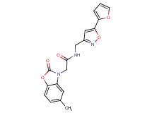 N-{[5-(2-furyl)isoxazol-3-yl]methyl}-2-(5-methyl-2-oxo-1,3-benzoxazol-3(2H)-yl)acetamide