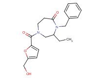 4-benzyl-3-ethyl-1-[5-(hydroxymethyl)-2-furoyl]-1,4-diazepan-5-one