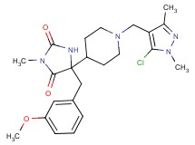 5-{1-[(5-chloro-1,3-dimethyl-1H-pyrazol-4-yl)methyl]-4-piperidinyl}-5-(3-methoxybenzyl)-3-methyl-2,4-imidazolidinedione