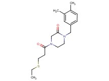1-(3,4-dimethylbenzyl)-4-[3-(ethylthio)propanoyl]-2-piperazinone