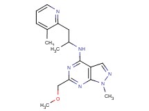 6-(methoxymethyl)-1-methyl-N-[1-methyl-2-(3-methyl-2-pyridinyl)ethyl]-1H-pyrazolo[3,4-d]pyrimidin-4-amine