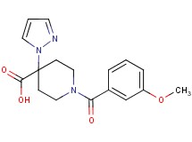 1-(3-methoxybenzoyl)-4-(1H-pyrazol-1-yl)piperidine-4-carboxylic acid