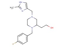 2-{1-(4-fluorobenzyl)-4-[(2-methyl-1H-imidazol-4-yl)methyl]-2-piperazinyl}ethanol