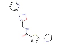N-{[3-(2-pyridinyl)-1,2,4-oxadiazol-5-yl]methyl}-5-(2-pyrrolidinyl)-2-thiophenecarboxamide trifluoroacetate