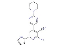 2-amino-4-(2-piperidin-1-ylpyrimidin-5-yl)-6-(1H-pyrrol-2-yl)nicotinonitrile