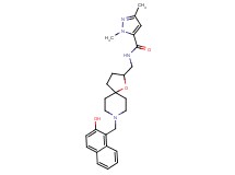 N-({8-[(2-hydroxy-1-naphthyl)methyl]-1-oxa-8-azaspiro[4.5]dec-2-yl}methyl)-1,3-dimethyl-1H-pyrazole-5-carboxamide